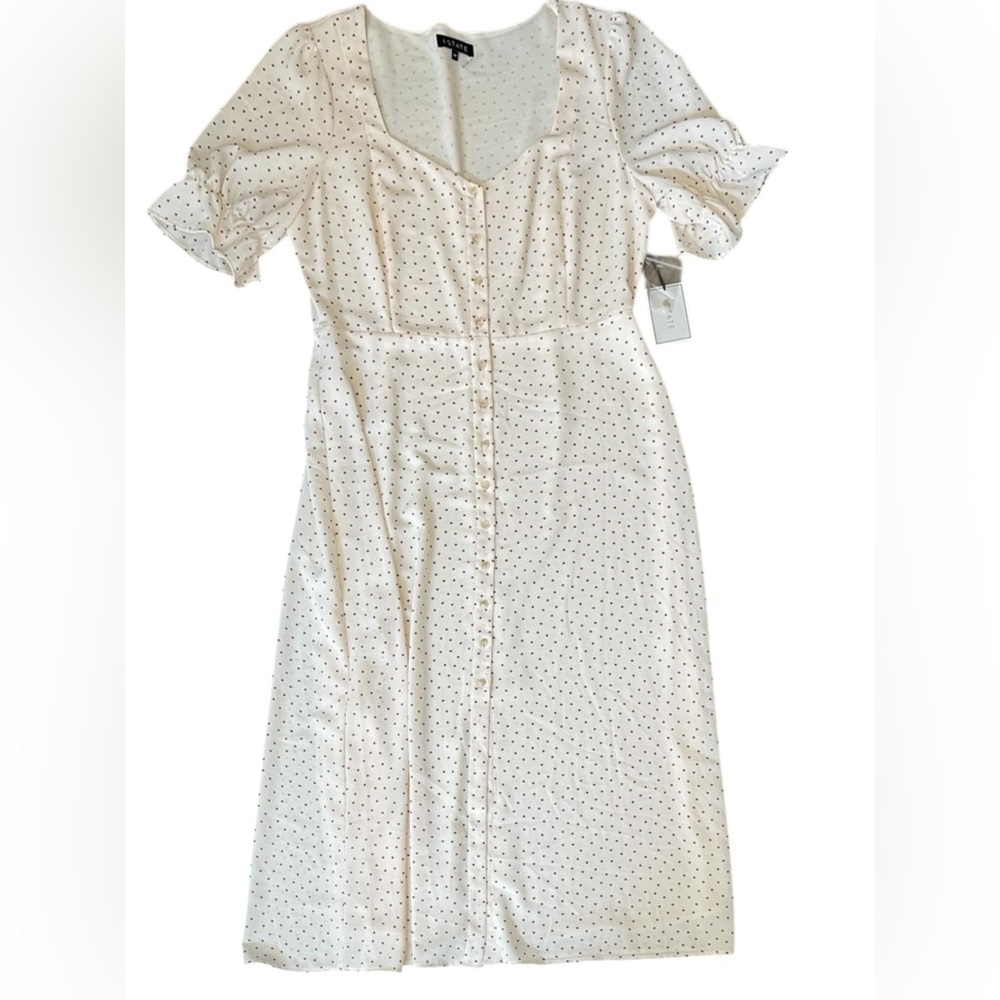 Cream Polka Dot Dress NWT sz 14